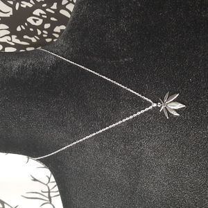 Silver Pot Leaf Necklace